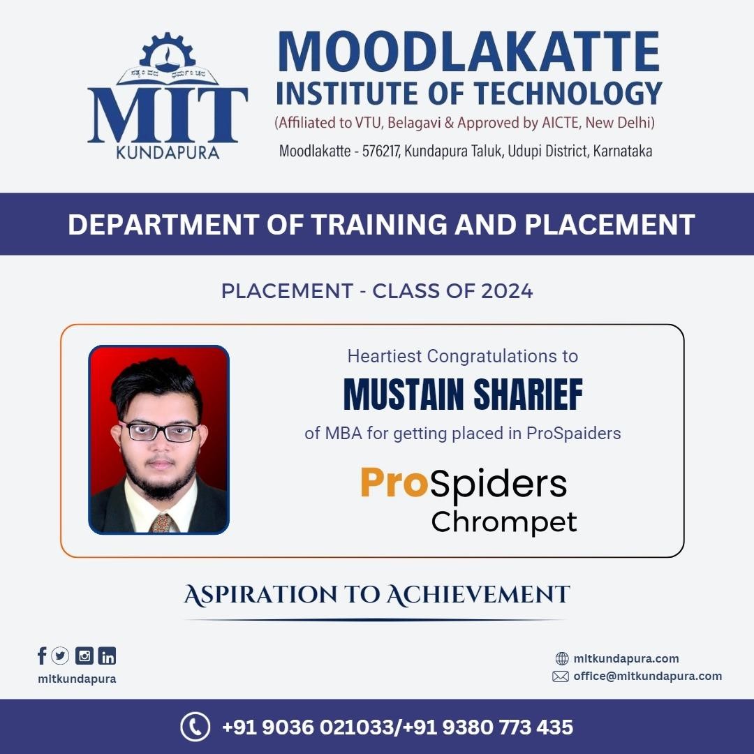 MITK MBA Students placement